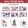 48pcs Independence Day gnome wall stickers with Happy 4th of July text and fireworks - Independence Day Gnome Style (UV26Y80417S_T) / 20x30cm