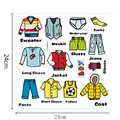 Set de 13 etiquetas adhesivas de dibujos animados para organizar ropa infantil niña - 24x24cm (Estilo A)