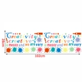Detail of colorful PVC alphabet wall stickers with creativity quotes and size dimensions - Creativity Beauty (TBW9174)