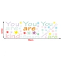 Detail showing colorful motivational wall stickers for kids room, size 31x96cm - Smart Kind (TBW9156)