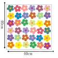 Colorful floral wall stickers 40x40cm sheet with 36 bohemian style flower patterns - Petal Matrix Pattern (CT20492AT_R)