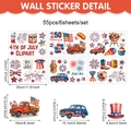 Stickers de fenêtre statiques PVC Jour de l'Indépendance avec 55 motifs patriotiques - Camion Rétro et Éléments Festifs (UV26Y80384S_T) / 20x30cm