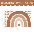 Bohemian rainbow and heart wall sticker set in earth tones for kids nursery decor - UV20374T_R: 90*57cm