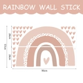 Bohemian rainbow wall sticker in pastel pink heart design for kids room, 90x57cm size - UV20375T_R: 90*57cm