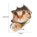 Pegatina de pared 3D de gato naranja realista con medidas 24,5 cm por 19 cm - Estilo Gato Naranja Realista 3D (CT20338J_T) / 19cm*24.5cm