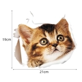 3D cat wall sticker with tiger stripe kitten head bursting through paper design, 21x19cm - 3D Realistic Tabby Kitten Style (CT20344J_T)