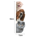 Waterdichte 3D muursticker met oranje kitten, basset hound en grijze kat - CT20900AJ_T: 15*50cm