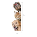 Verticale 3D-dierenmuurstickers met Yorkshire Terriër, oranje kat en Golden Retriever - CT20900BJ_T: 15*45cm