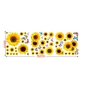 Layout di adesivi murali con girasoli e farfalle ad acquerello 30x92cm per decoro camera - Stile Farfalla Girasole (TBW9756)