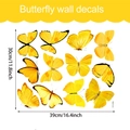 Dettaglio di 12 adesivi murali a farfalla gialla acquerello con dimensioni 30x39cm - Stile Farfalla Gialla (TBW1412)