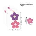 8-color set of purple and pink vintage daisy PVC wall stickers with 16 flower pieces - Purple Pink Simple Flower (CT20876T_T) / 91cm*71cm