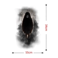 Creepy female ghost wall sticker in black dress, size 55x34cm for Halloween decor - TBW9193: 55cm x 34cm