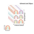 Dimensions détaillées pour 36 stickers muraux arc-en-ciel aquarelle en lot de 6 - Style Arc-en-ciel Aquarelle 1 (UV20899T_T) / 93.8x21cm