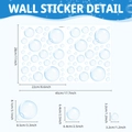 Blauwe 3D bubbel muurstickers voor badkamer decor, totale afmeting van 45x28cm - 3D Blauwe Transparante Bellen (UV20999T_T) / 22x28cm