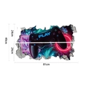3D gaming muursticker met neon PLAY controller, afmetingen 49x81 cm voor slaapkamer - Neon PLAY Controller Stijl (UV24Y10022T_R)