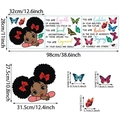 Cartoon girl and butterfly wall stickers with inspirational quotes, 28x98cm PVC set - TBW9737-UV: 98cm*28cm
