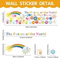 Detailed dimensions of cartoon rainbow and handprint wall stickers for kids rooms - CT70237T_R (99*22cm)