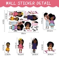 Adesivi murali bambina africana con frasi motivazionali in rosa e giallo 89x62 cm - UV20881T_R: 98*62cm