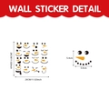 Kerst sneeuwpop gezicht muurstickers set met wortel neus en decoratieve sjaal details - JH1001A (Reflecterende Sticker) / 28*28cm