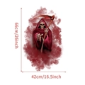 Pegatina de PVC de segador de 66cm con capa roja y guadaña sangrienta para decoración Halloween - Imagen de Parca con Guadaña (CT70048T_R: 66*42cm)
