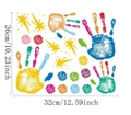 Colorful handprints and stars wall stickers for classroom decor, size 32x26cm - CT20957T_T (32*26cm)