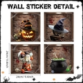 Set de 4 pegatinas 3D de PVC para Halloween con calabaza y calavera, 24x24cm - Juego de 4 Artículos de Halloween 3D (UV70067T_T: 24*24cm*4pcs)