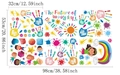 Kids wall stickers with colorful handprints and inspirational world future quotes - CT20956T_T (98*53cm)