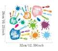 Rainbow handprint and ink splash wall decals for kids room decor 32cm x 26cm - Colorful Handprints Ink Splatters (CT20959T_T) / 32x26cm