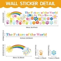 Rainbow wall stickers with The Future of the World is in This Room text and size info - CT70237T_R (99*22cm)