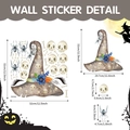 Pegatinas de pared de Halloween con sombrero de bruja y calaveras acuarela 32x32cm - Sombrero de Bruja de Calavera Pintado a Mano (TBW9206: 32*32cm)