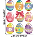 Lot de 9 stickers de Pâques pour fenêtres avec motifs œufs colorés et lapins de printemps - Neuf Œufs B (TBW9607D-UV)