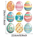 Stickers de fenêtre œufs de Pâques avec fleurs et lapins taille 22,6x29cm - Neuf Œufs A (TBW9607C-UV)