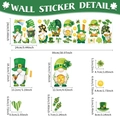 St. Patrick's Day gnome window stickers with shamrocks and rainbows, size 99x24cm - Gnomes Style (UV24Y10044T_T)