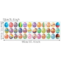 Lot de 27 stickers muraux œufs de Pâques colorés sur trois feuilles en PVC autocollantes - Œufs de Dessin Animé Grand (TBW9595-UV)