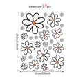 Details von 27 weißen Gänseblümchen-Wandstickern auf 20x15cm für Boho-Wohnkultur - 20*15cm / Weißes Gänseblümchen-Stil