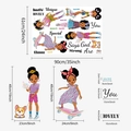 Inspirational African girl wall stickers set with butterflies and motivational quotes - UV20138T_R: 90*30cm*2pc