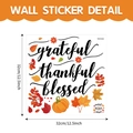Autumn window sticker with pumpkin and maple leaf designs, grateful thankful blessed theme - Grateful Words Style (TBW9382) / Colorful
