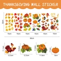 Thanksgiving window stickers set with turkey and pumpkin designs, 95x32cm layout - 6 Sheets Static Cling Set (CT20183S_T) / Colorful
