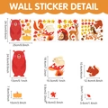 Autumn woodland animal window decals with pumpkins and maples on four sticker sheets - Autumn Forest Animals (TBW9222) / Colorful