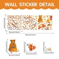 Fall forest animal window clings with bear, fox, and squirrel for Thanksgiving decor - Forest Animals Thankful Style (TBW9478) / Colorful