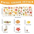 Autumn pumpkin and maple leaf wall sticker set with detailed size specifications - Watercolor Pumpkin Maple (TBW9499) / Colorful