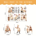 Chef themed kitchen wall sticker with heart of the home quote and cartoon cooks - Chef Kitchen Theme (CT20334T_T) / Colorful