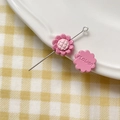 Detailed macro of pink resin daisy charm bead with flower engraving for DIY jewelry making - Sunflower (20#)