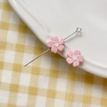 Detailed macro view of pink cherry blossom beads with glossy finish for DIY jewelry - Five-Petal Flower (5#)