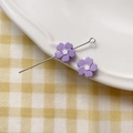 Close-up of lavender flower charm beads with silver metal pin for DIY jewelry making - Five-Petal Flower (6#)