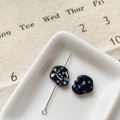 Détails de charms en alliage noir avec pois colorés et smiley pour bijoux faits main - Biscuit Souriant Noir