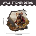 Self-adhesive 3D wall sticker featuring a cute mouse adventurer with a red hoodie - Hiking Adventure Mouse (CT70169G_T)