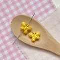 Detail of yellow butterfly alloy beads with polka dots for DIY jewelry making - Yellow Polka Dot Butterfly