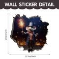 3D cartoon mouse wall sticker in patriotic tuxedo holding fireworks, size 5x5 inch - Mouse in Formal Suit and Top Hat (CT70172G_T)