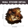 3D cartoon mice reading books wall sticker for skirting board decoration, 5 inch size - Reading Mice in Warm Light (CT70167G_T)